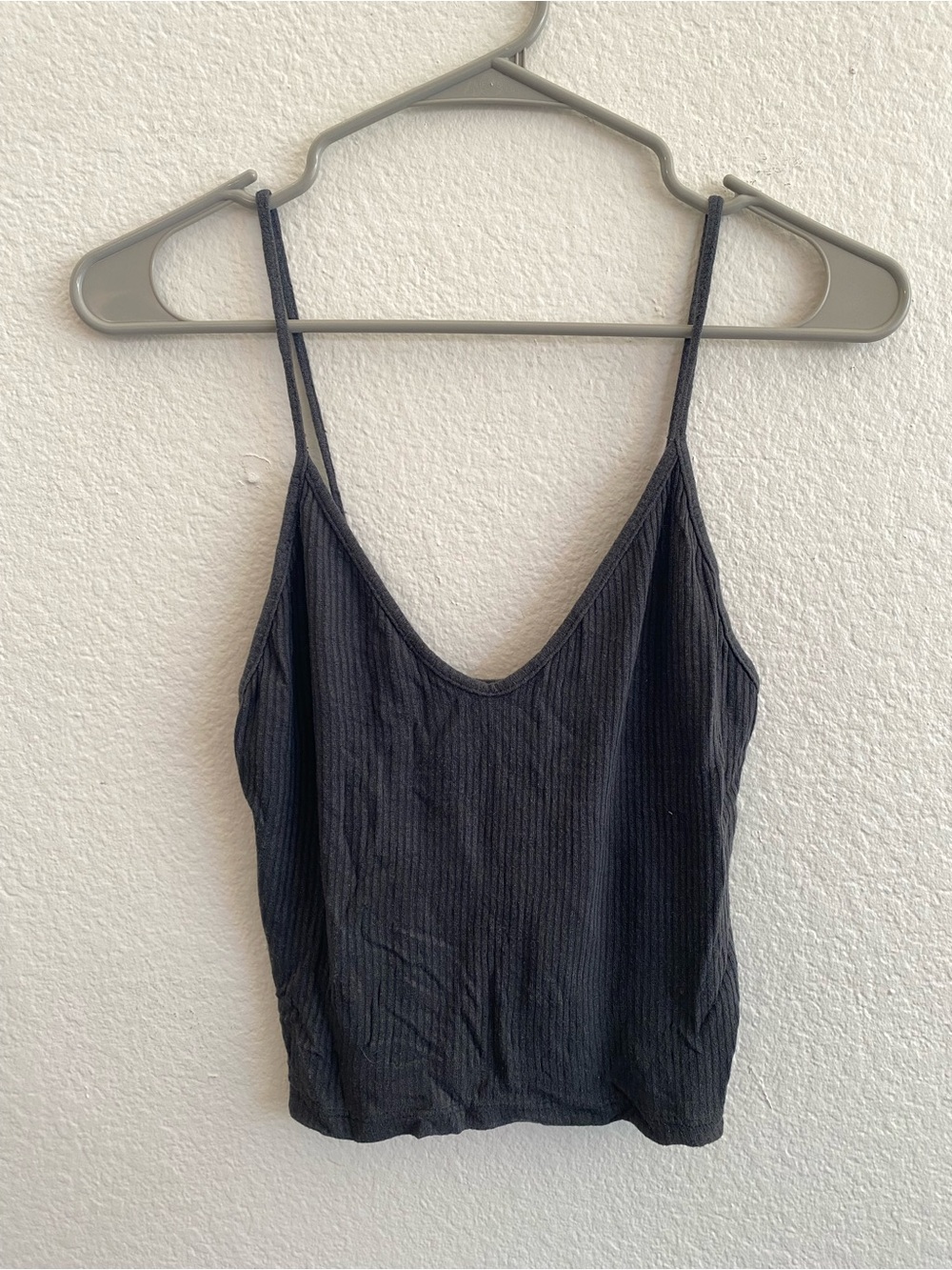Brandy Melville Black Ribbed Crop Cami